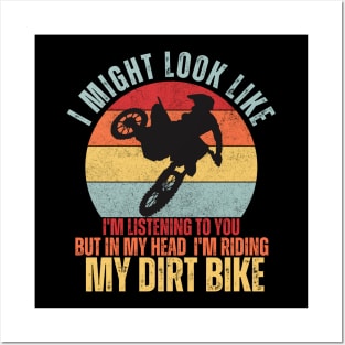 cool retro dirt biker motocross Posters and Art